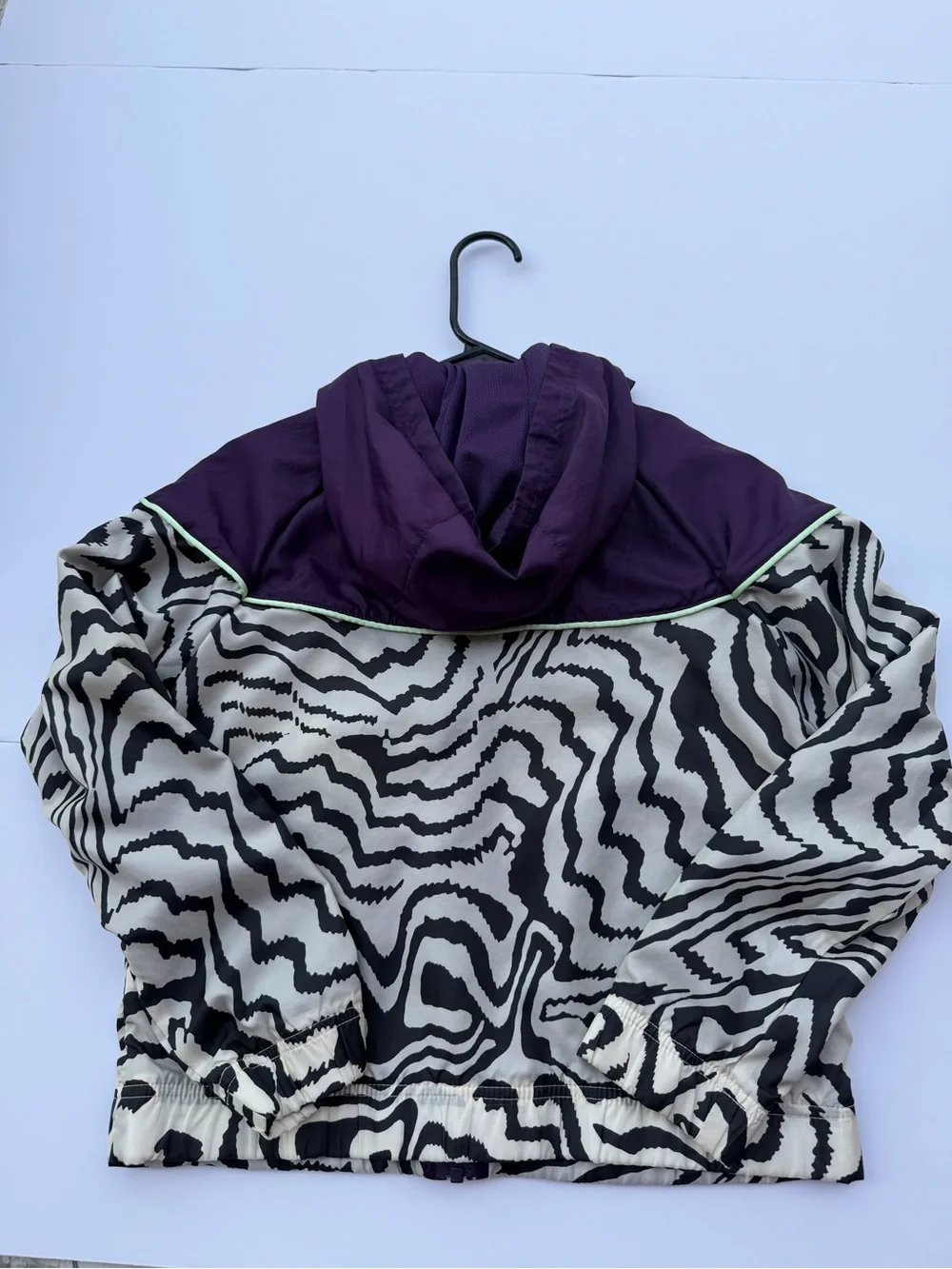 Nike Kids Purple & Black-White Zebra Print Hooded Rain Jacket